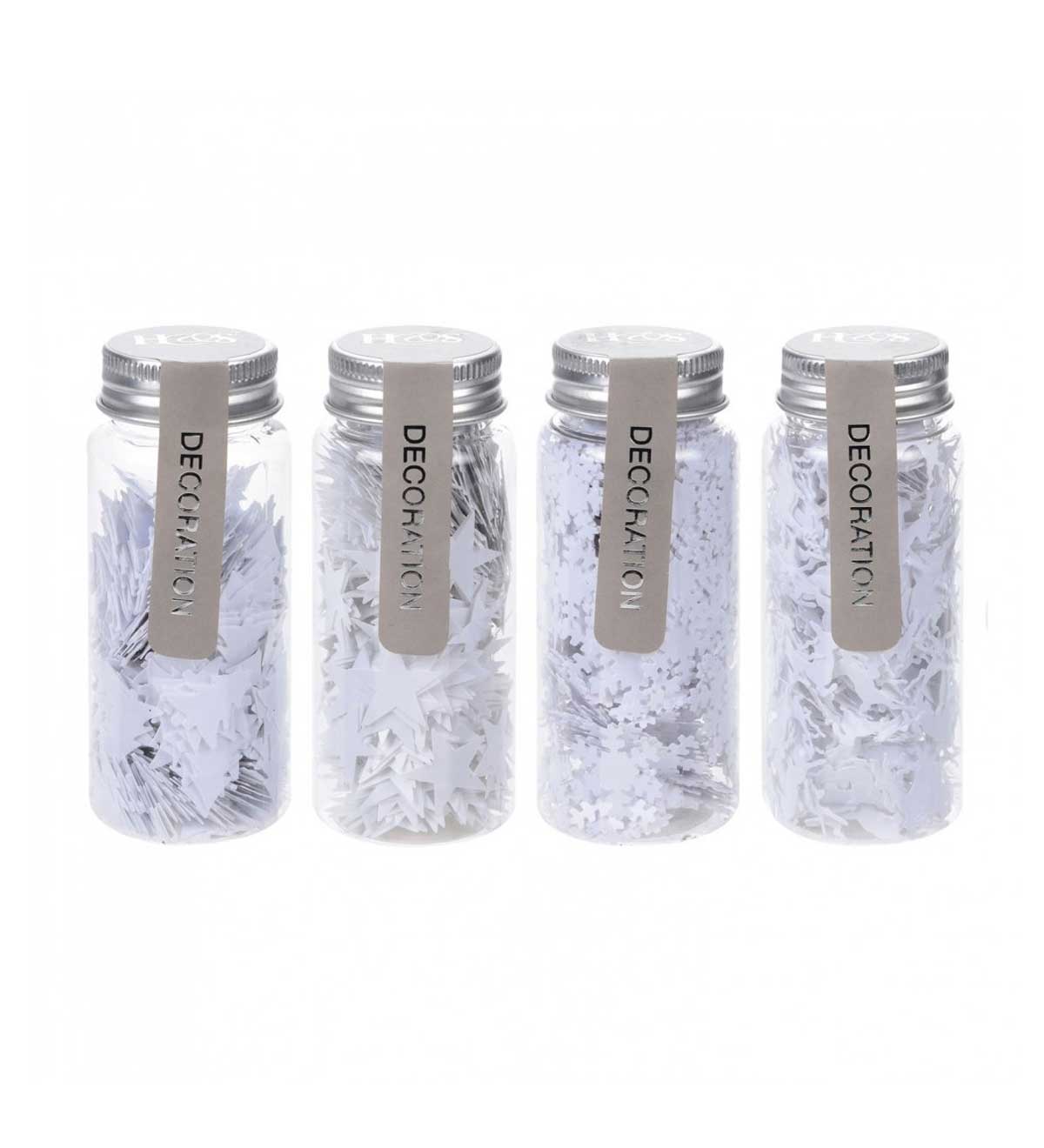 OFFERTA 4 BARATTOLI DECORAZIONI BIANCO ASSORTITI
