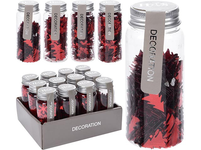 OFFERTA 4 BARATTOLI DECORAZIONI ROSSO ASSORTITI