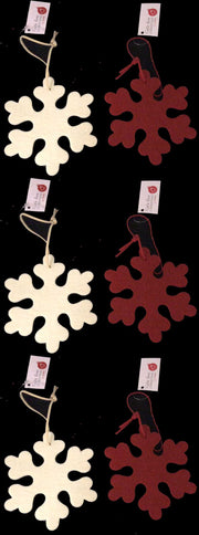 OFFERTA 6 FIOCCHI DI NEVE 12CM IN PANNO LENCI APPENDIBILI ASSORTITI