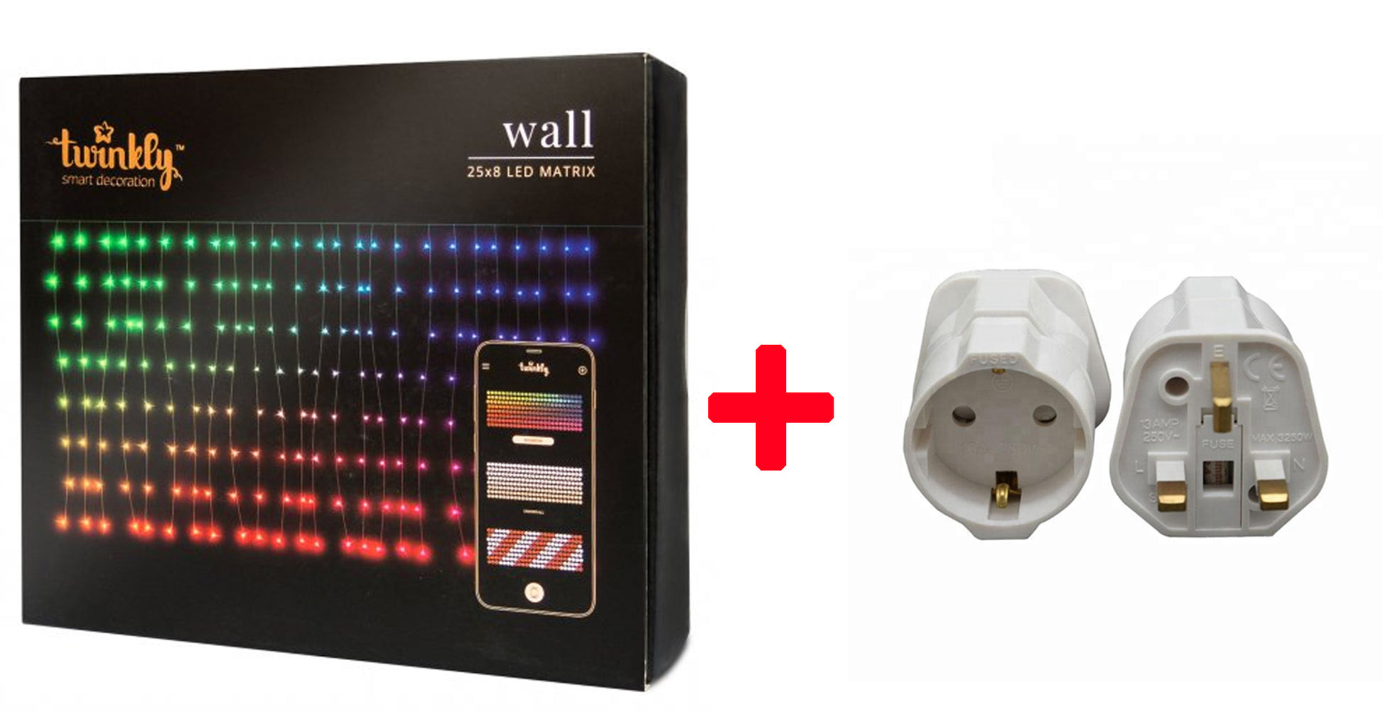 TWINKLY LUCI DI NATALE 200 LED + PRESA SHUKO UK