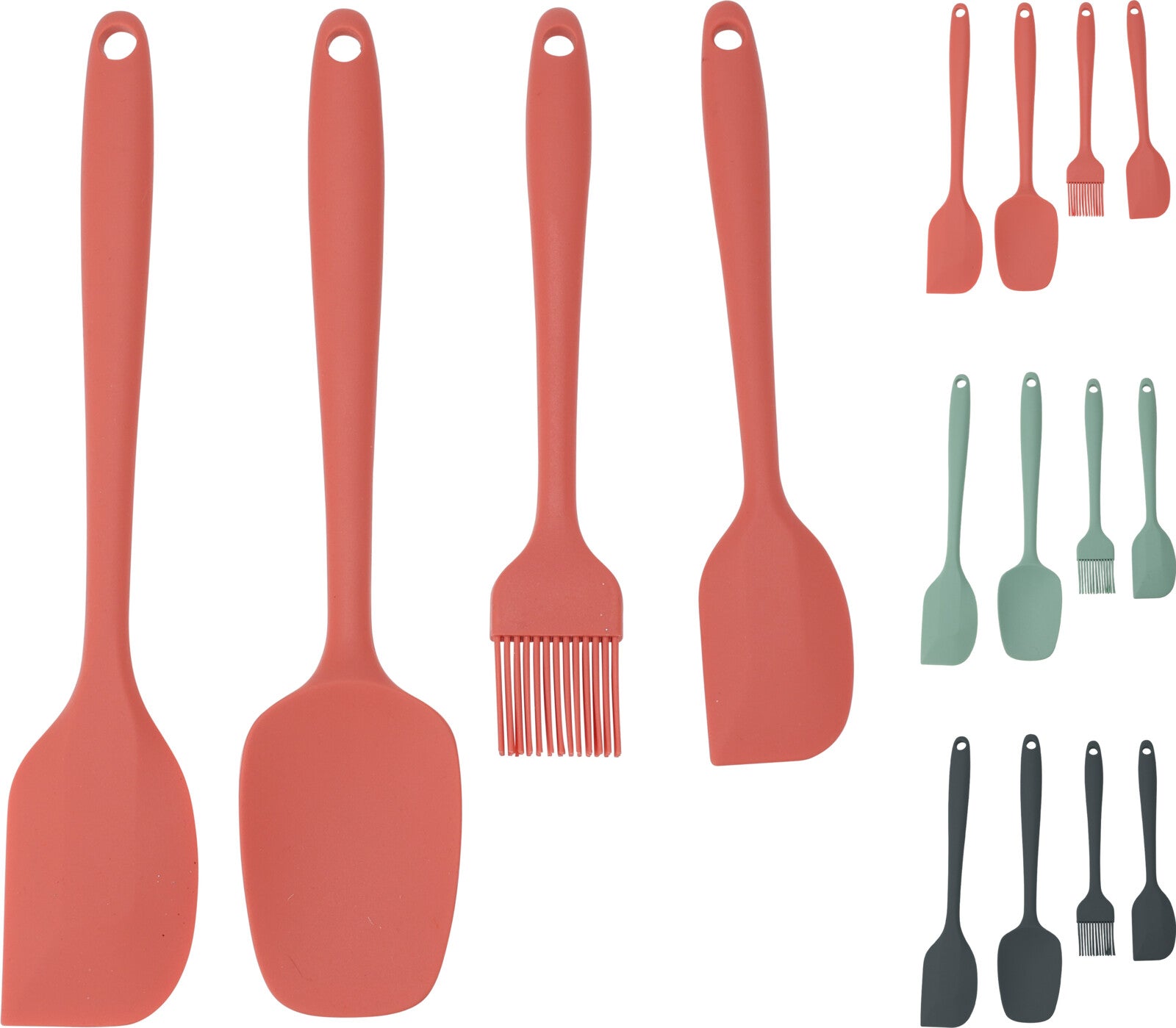 4 UTENSILI DA CUCINA IN SILICONE COLORI ASSORTITI