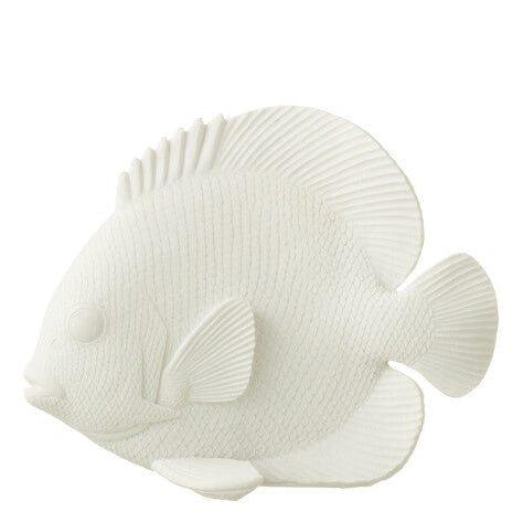 Pesce decorativo piatto in resina 20X9,5X16CM bianco - immagine 1