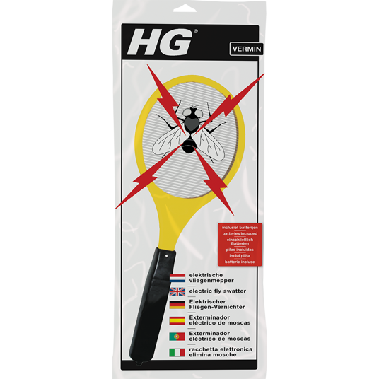 HG HGX Racchetta Elettronica Elimina Mosche Giallo