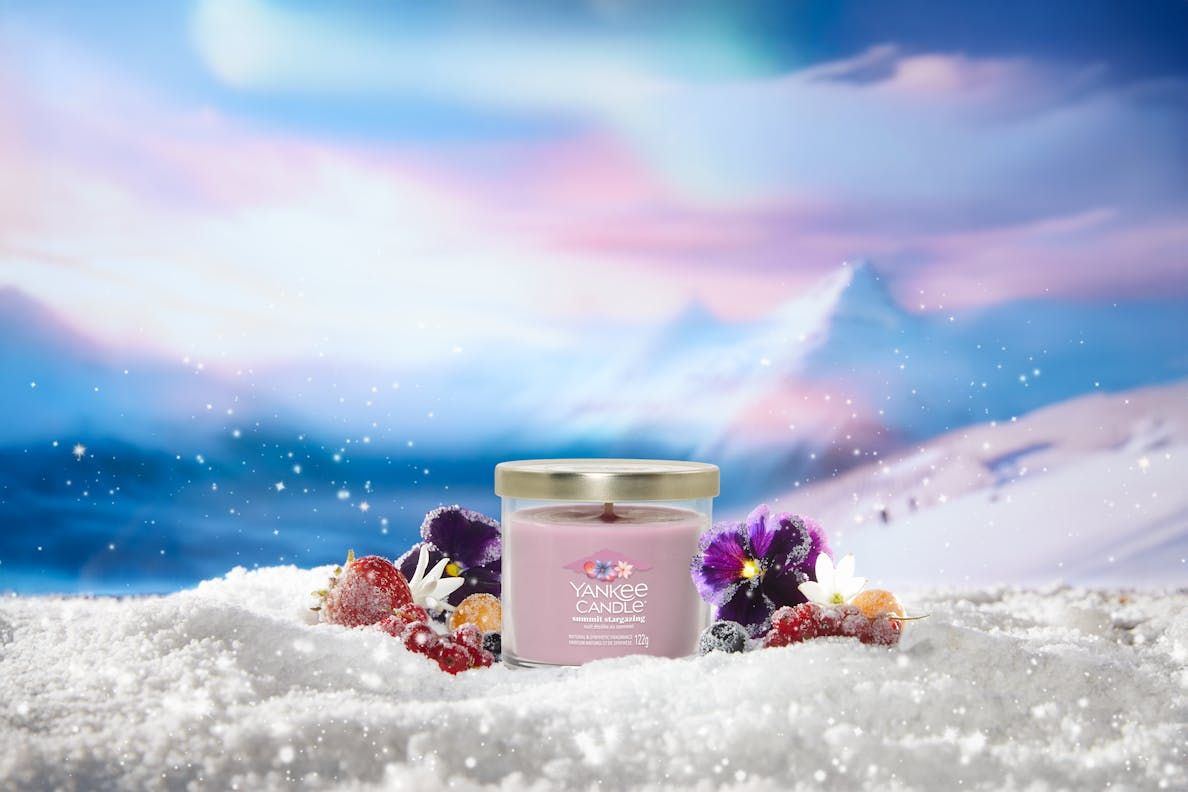 YANKEE CANDLE Candela Tumbler piccola in vetro Signature Summit Stargazing