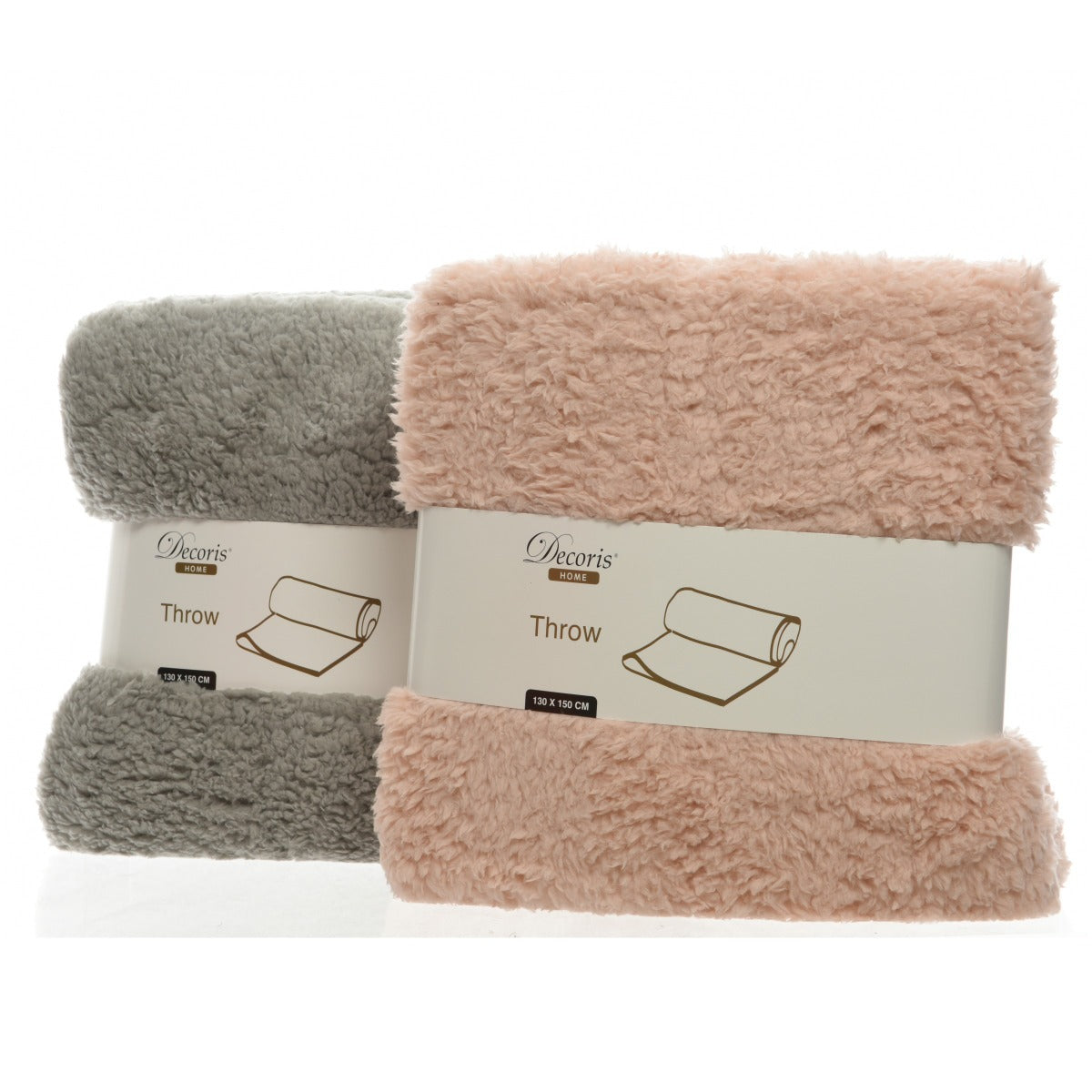 PLAID NATALIZIO TEDDY 130X150 CM ROSA/GRIGIO ASSORTITO