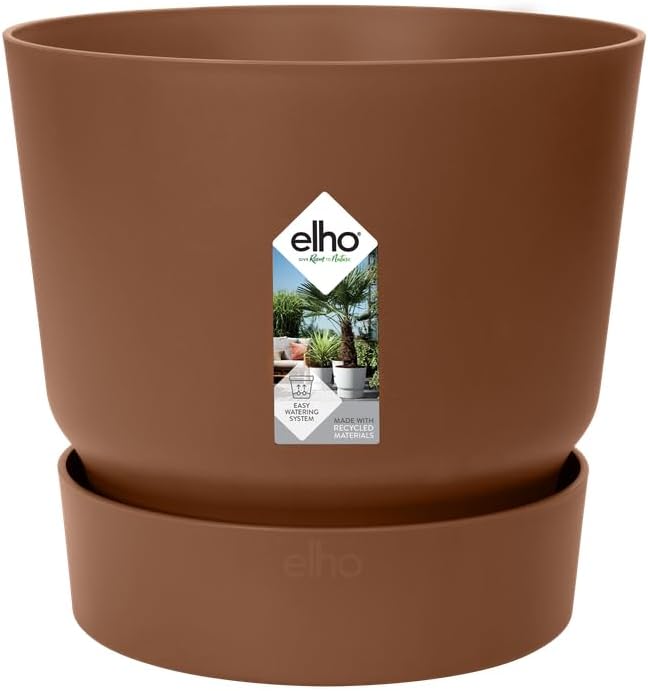 VASO GREENVILLE ROUND 20CM GINGER BROWN