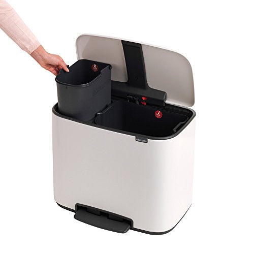 PATTUMIERA CON PEDALE 11+23L DUE SCOMPARTI BIANCO