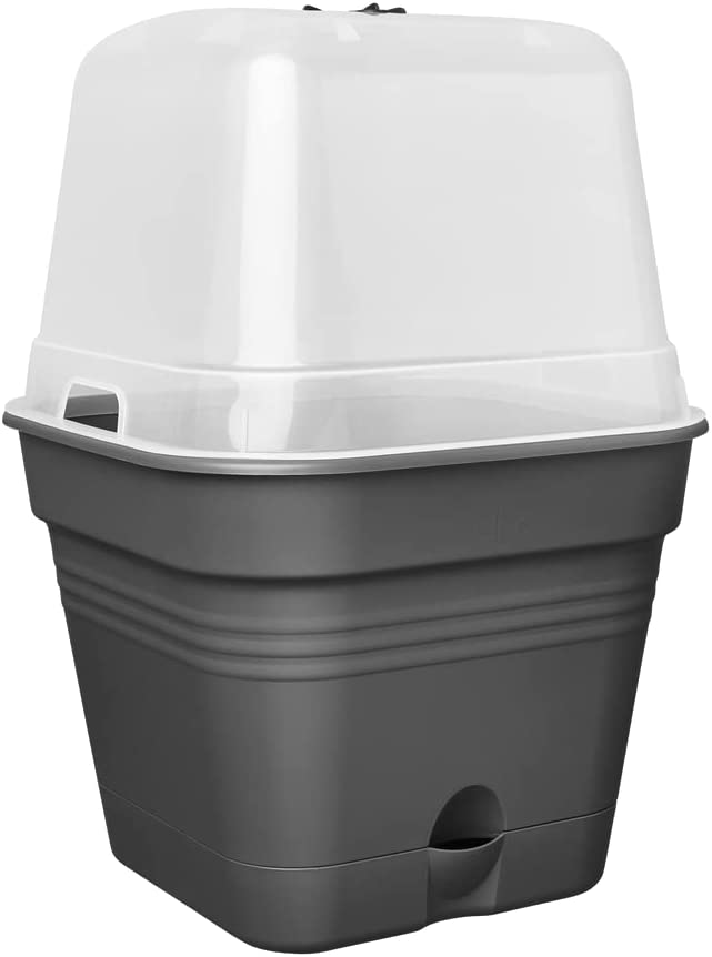 VASO DA COLTURA GREEN BASICS GROWPOT SQUARE ALLIN1 20CM LIVING BLACK