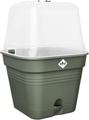 FIORIERA MINI-SERRA GREEN BASICS GROWPOT SQUARE ALLIN1 35CM LEAF GREEN