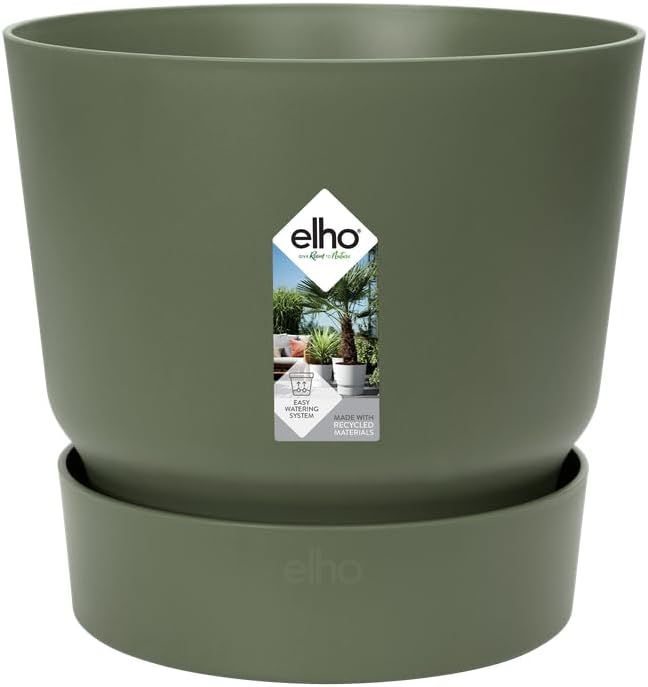 VASO GREENVILLE ROUND 16CM LEAF GREEN