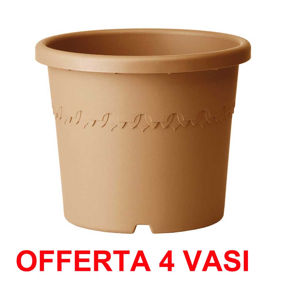 OFFERTA 4 VASO ALGARVE CILINDRO 30CM TERRA