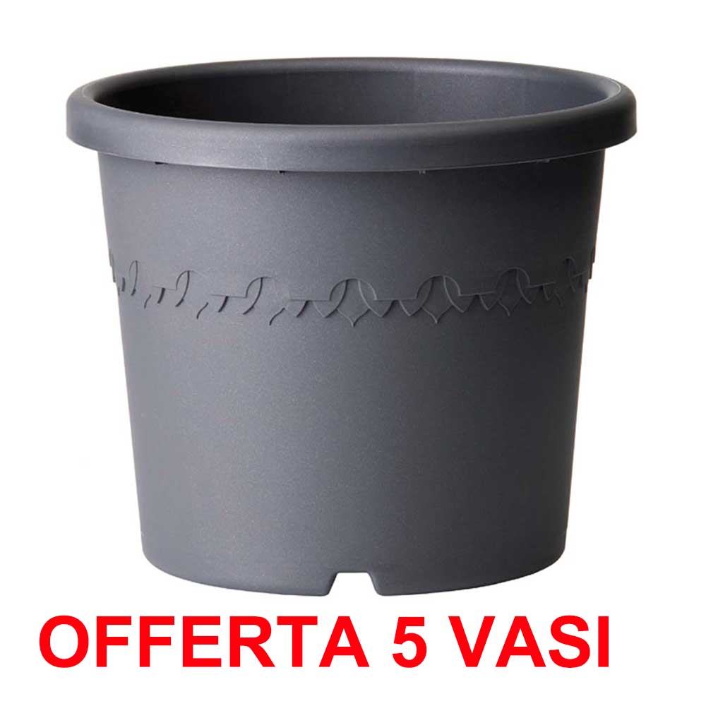 OFFERTA 5 VASO ALGARVE CILINDRO WHEELS 40CM ANTHRACITE