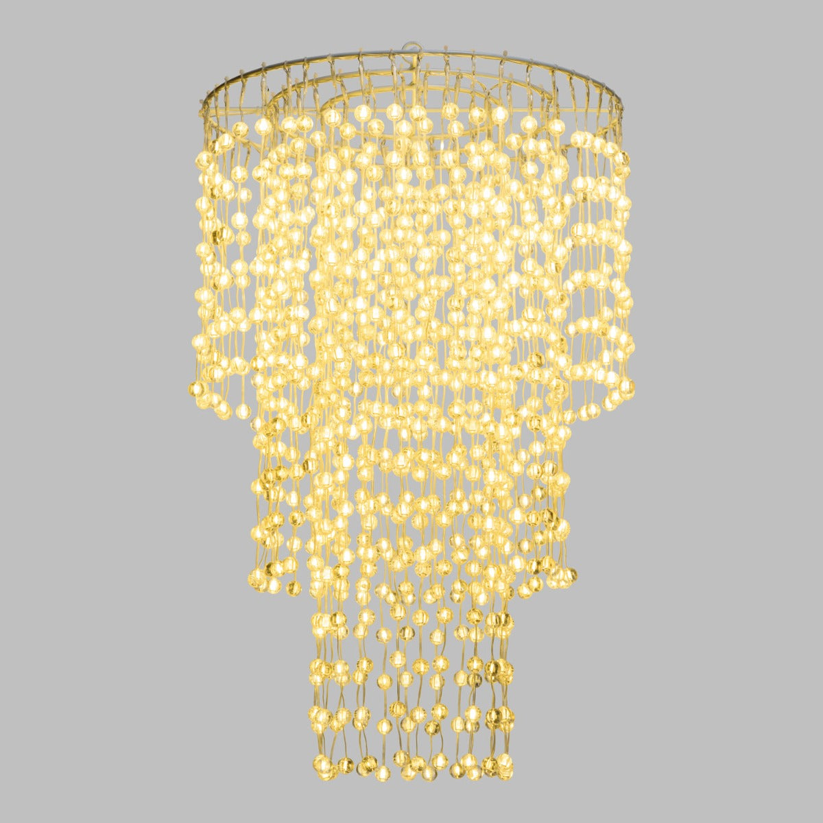LAMPADARIO CASCATA D.45XH70CM 936 SFERE LED BIANCO CALDO