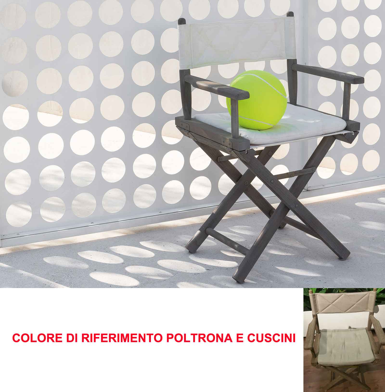 POLTRONA TEAK GINGER DECAPATO CON CUSCINERIA
