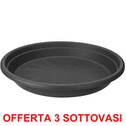 OFFERTA 3 SOTTOVASO UNIVERSAL SAUCER ROUND 48CM ANTRACITE
