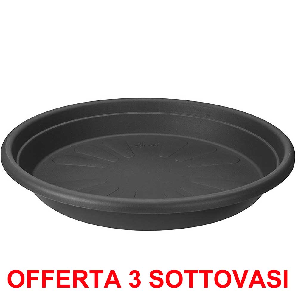 OFFERTA 3 SOTTOVASO UNIVERSAL SAUCER ROUND 48CM ANTRACITE