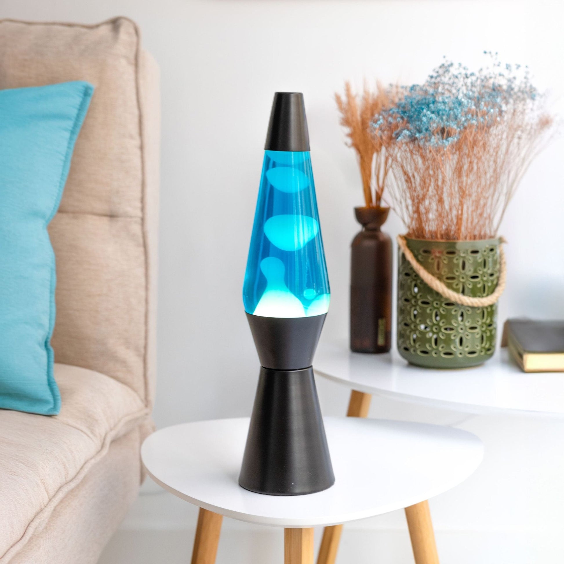 Fisura Lampada di Lava "Bullet", 40 cm, Blu / Nera