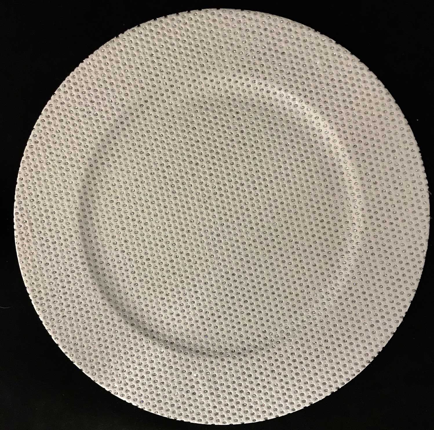 6 SOTTOPIATTI CIRCOLARI EFFETTO SWAROWSKI BIANCO 33CM