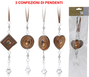 OFFERTA 3 CONFEZIONI DI PENDENTI MARRONI NATALIZI APPENDIBILI ASSORTITI