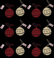 OFFERTA 12 SFERE NATALE 10CM IN PANNO LENCI APPENDIBILI ASSORTITI