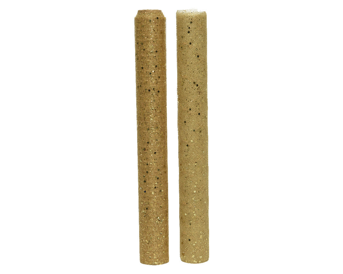 ROTOLO DI TESSUTO ORO CHIARO CON GLITTER 35X200CM ASSORTITO