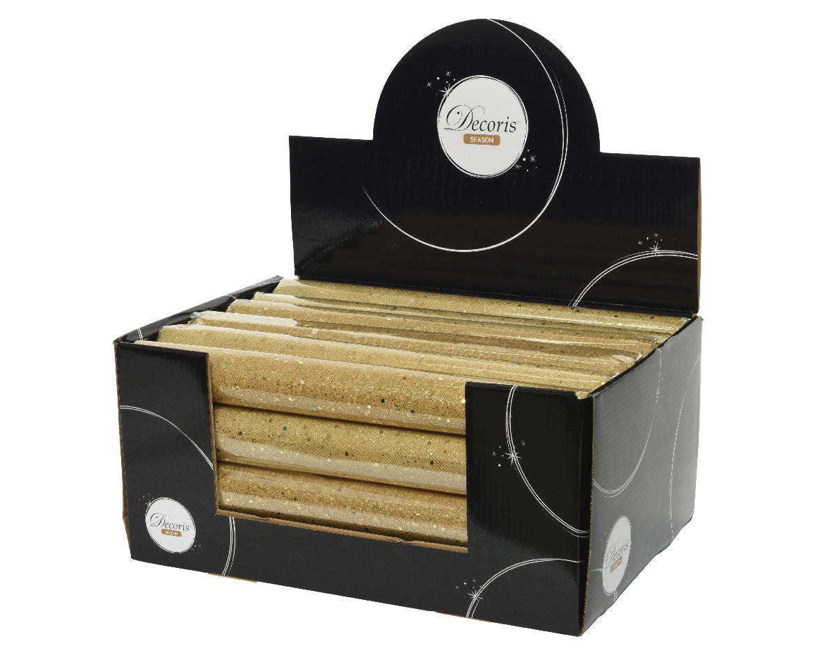 ROTOLO DI TESSUTO ORO CHIARO CON GLITTER 35X200CM ASSORTITO