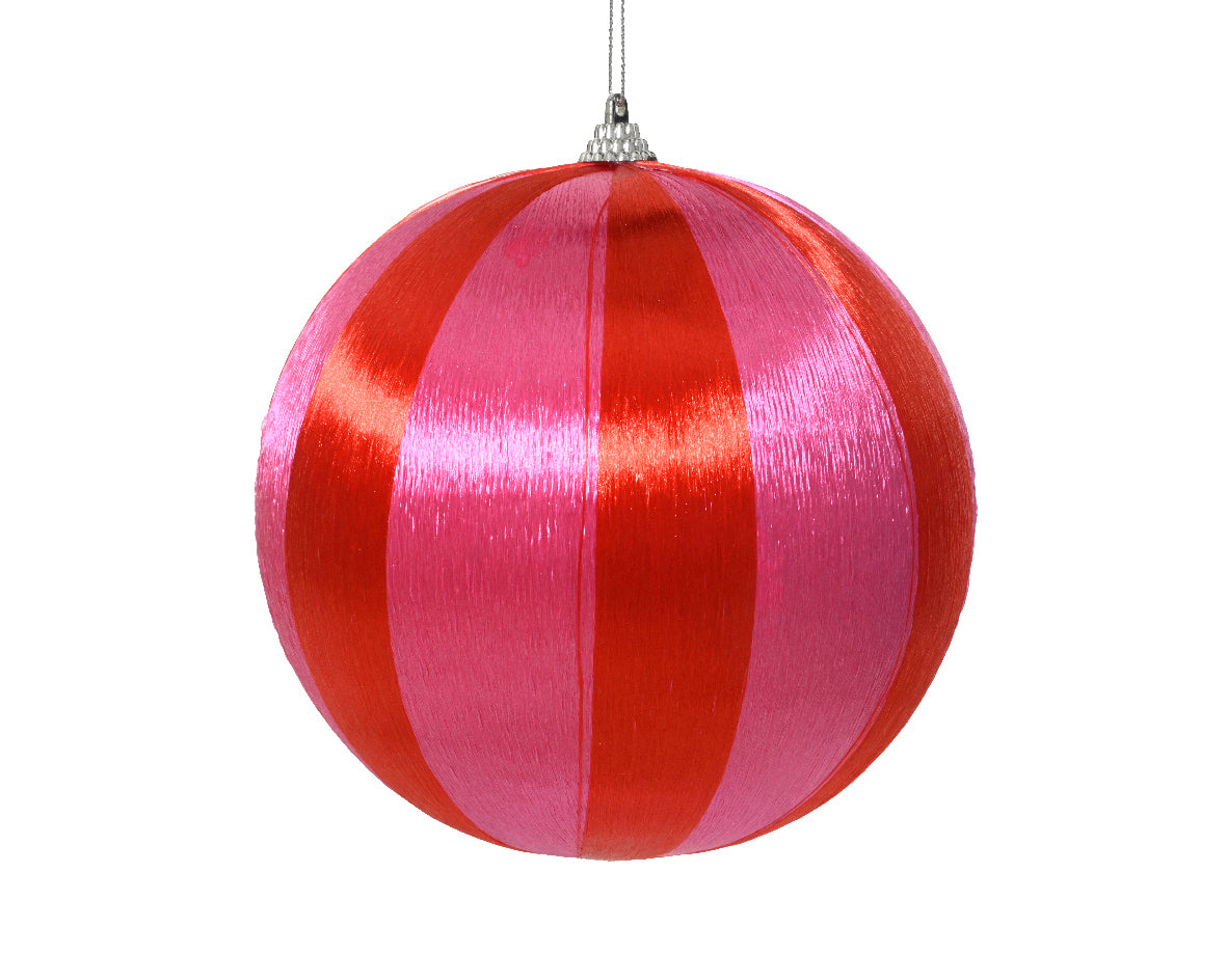 pallina di natale con Filo Lucido Rosa e Rosso 8cm
