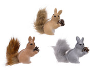 OFFERTA 3 STATUINE SCOIATTOLO CON PIGNA 16,5X5,8X10CM ASSORTITO