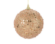 OFFERTA 12 PALLINE DI NATALE 8CM CON GLITTER OTTONE