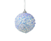 pallina di natale Iris con Glitter Bianca 8cm