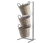 APPENDINO CESTE IN FERRO + 3 CESTINI IN VIMINI 47X37X116CM