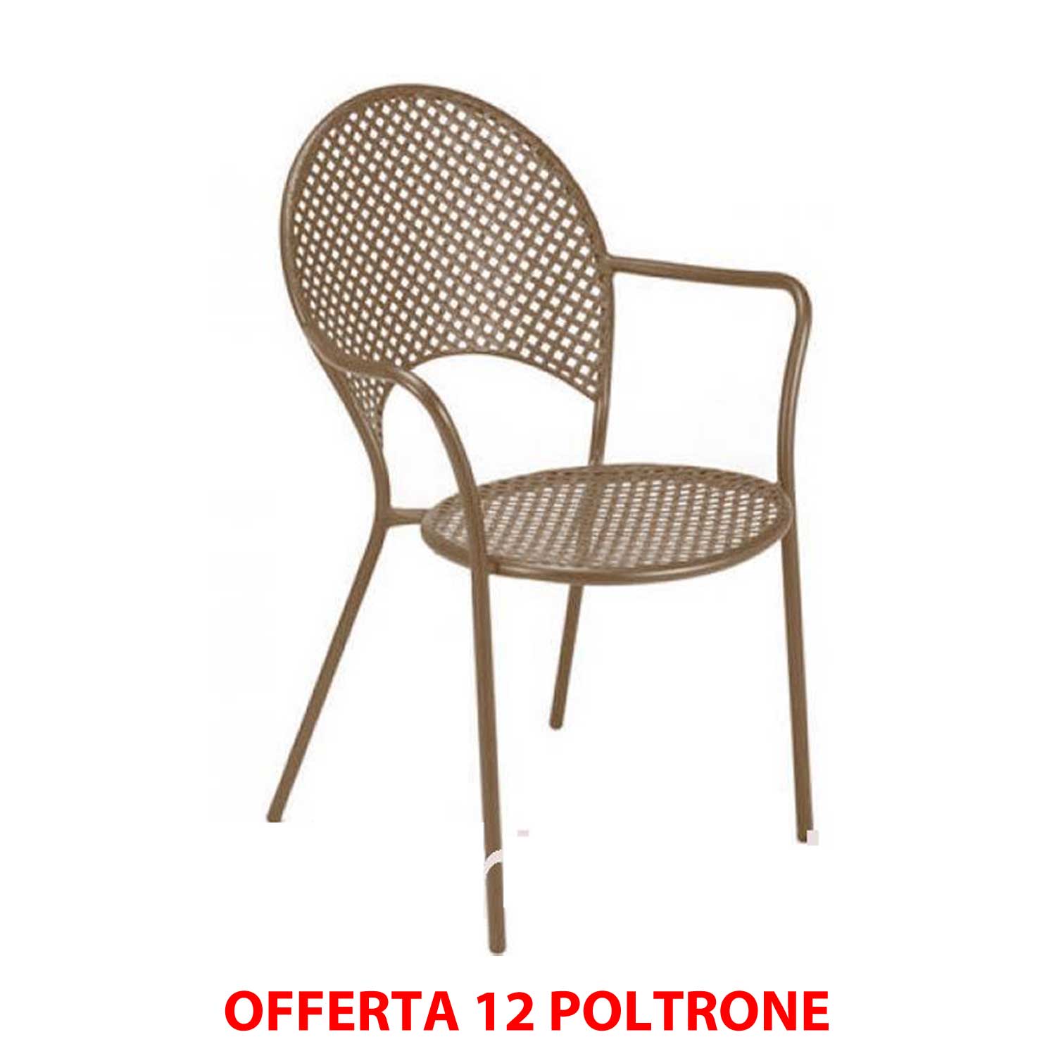 OFFERTA 12 POLTRONE SOLE IMPILABILE MARRONE INDIA