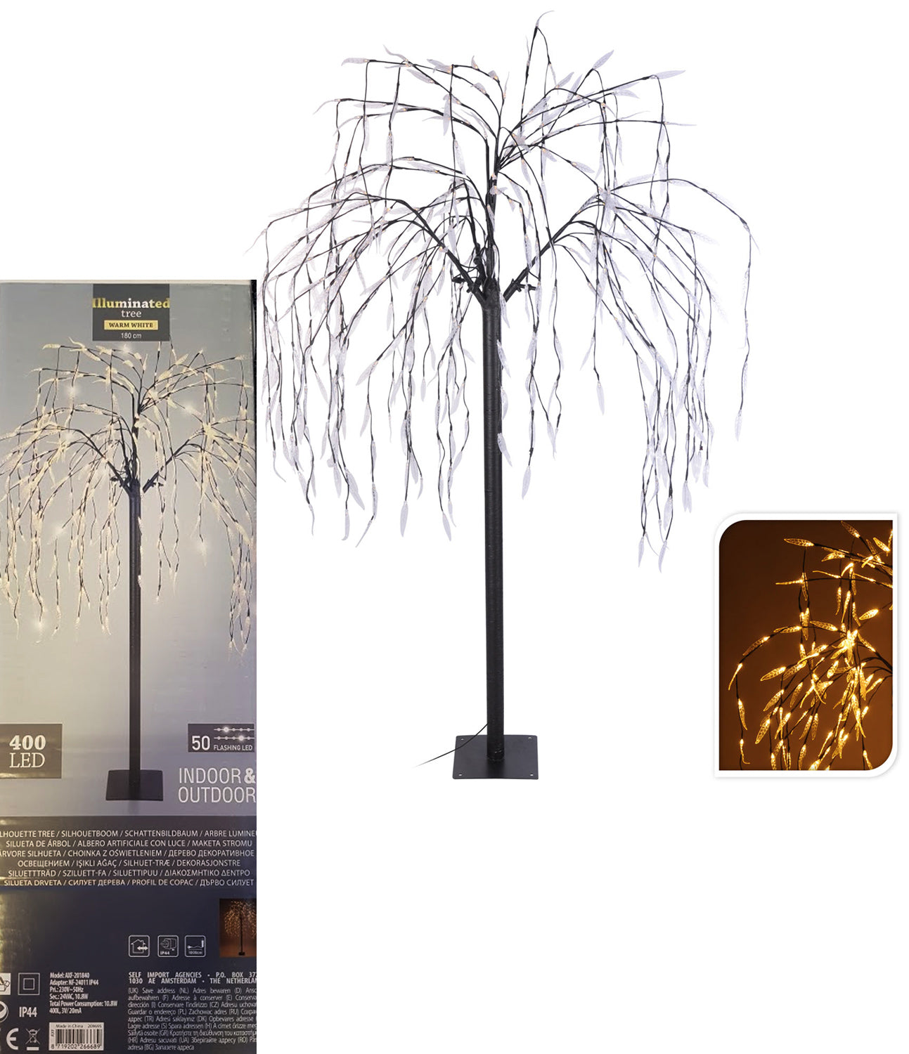 ALBERO 400 LED BIANCO CALDO 180CM