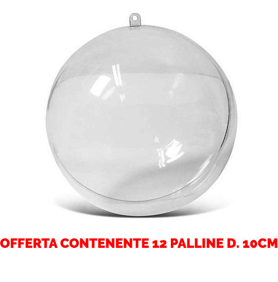 OFFERTA 12 PALLINE IN PLEXIGLASS DIVISIBILE Ø10CM