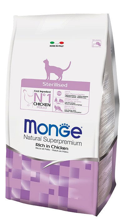 MONGE CIBO SECCO GATTO STERILIZZATI CROCCANTINI AL POLLO 1,5 KG