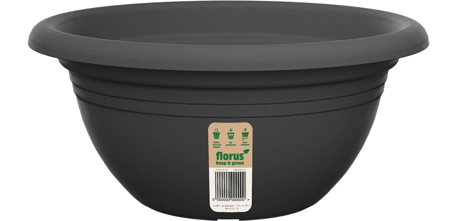 VASO TONDO MEDITERRAN BOWL 40CM ANTRACITE