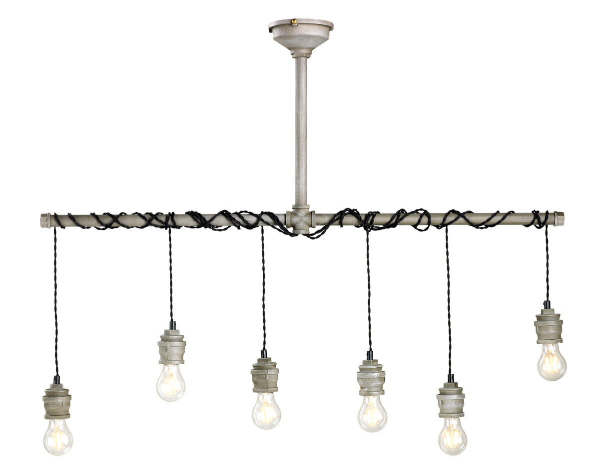 LAMPADARIO CON 6 LUCI 108X13X120CM NERO