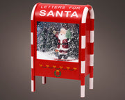 Cassetta postale natalizia a LED, altezza 33 cm, colore rosso e luce bianco freddo.