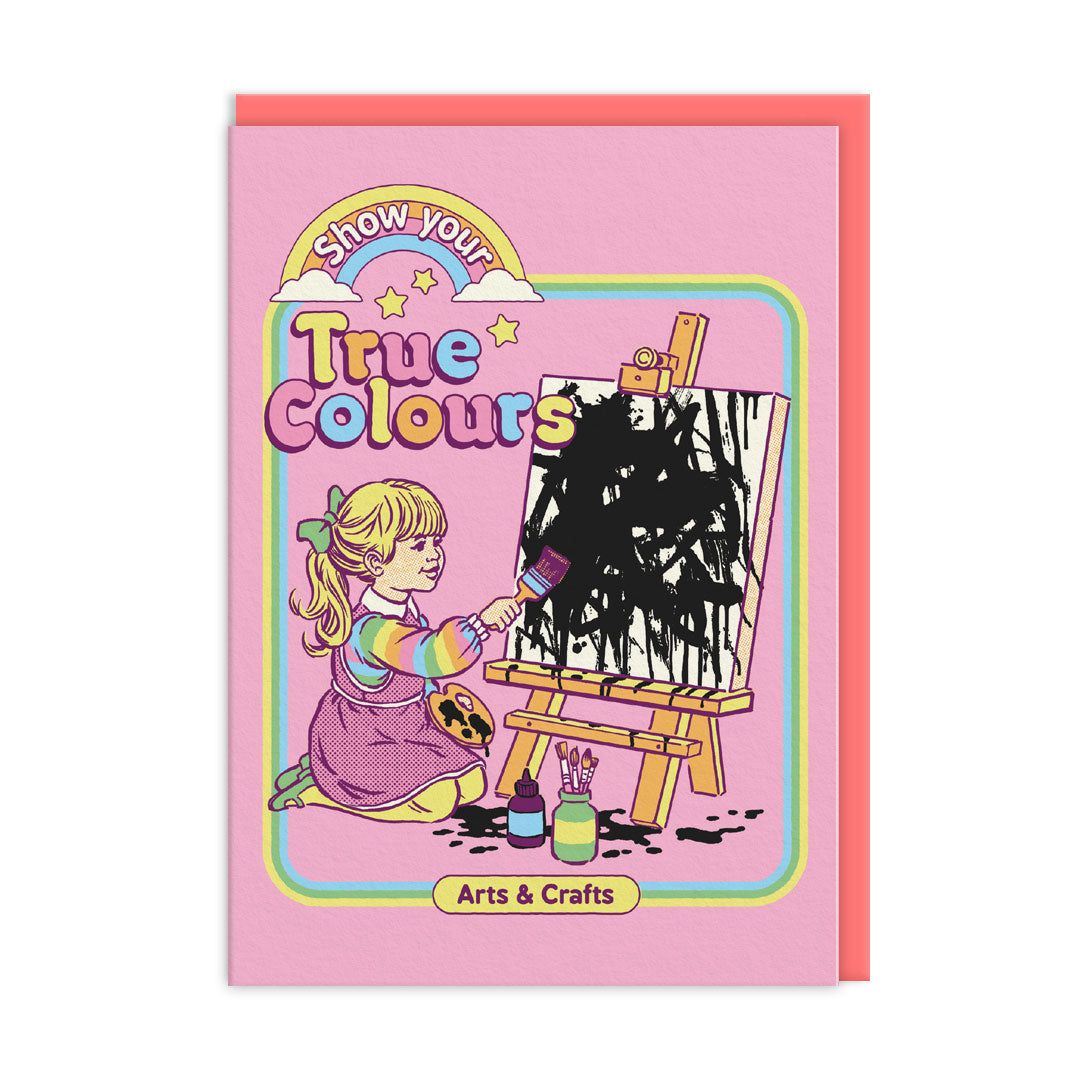 Ohh Deer Biglietto di auguri "True Colours" A6, corallo/rosa