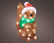 Scoiattolo decorativo a LED, altezza 30 cm, colore marrone.