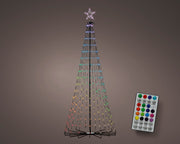 ALBERO CONICO ILLUMINATO A LED MULTICOLOR RIPIEGHEVOLE H150CM