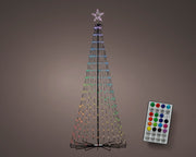ALBERO CONICO ILLUMINATO A LED MULTICOLOR RIPIEGHEVOLE H210CM