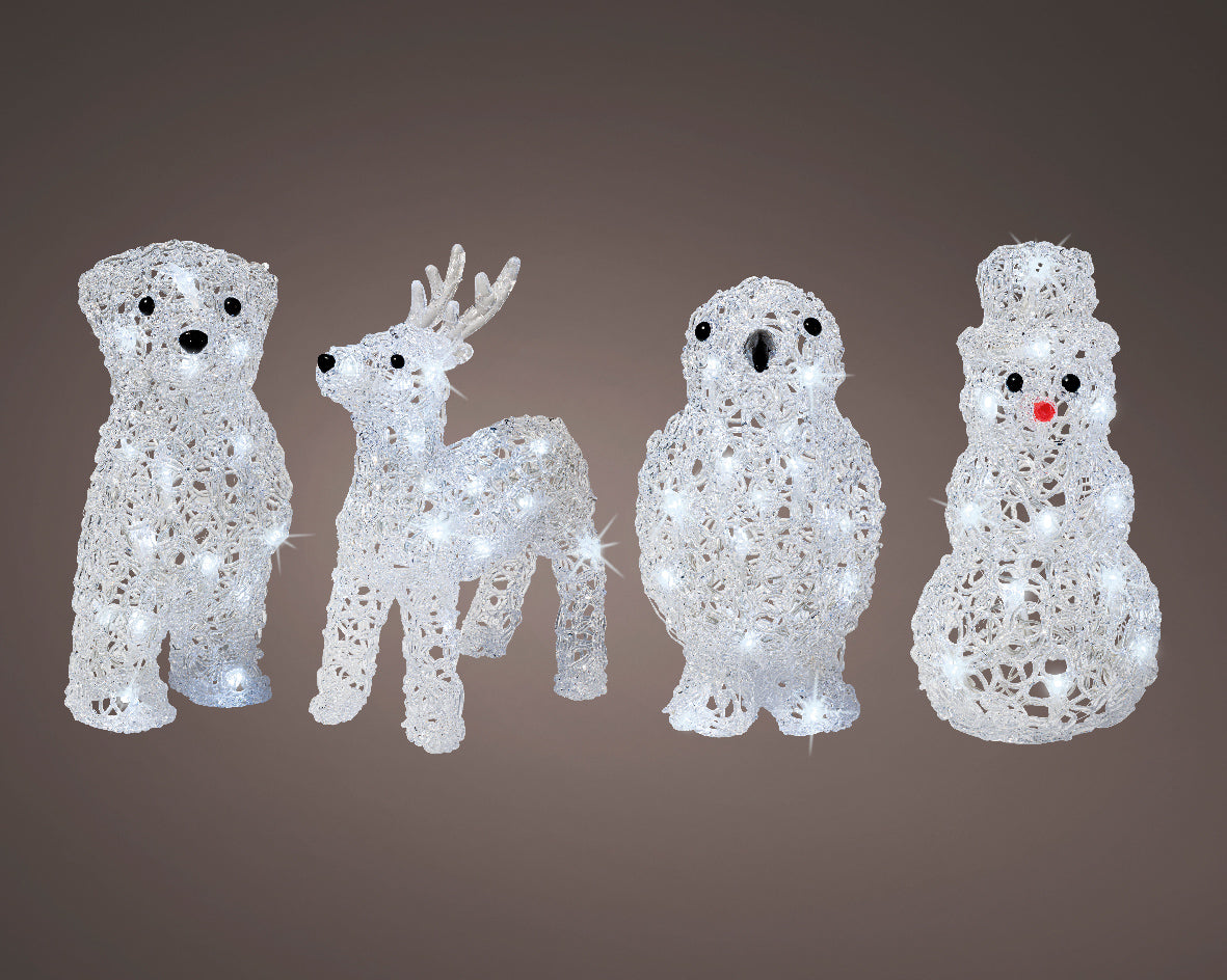 1 ANIMALE LUMINOSO 20 LED 12X17X23CM BIANCO FREDDO MODELLO A SCELTA