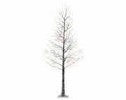 ABETE DI NATALE 120 LED 240CM MARRONE CON NEVE