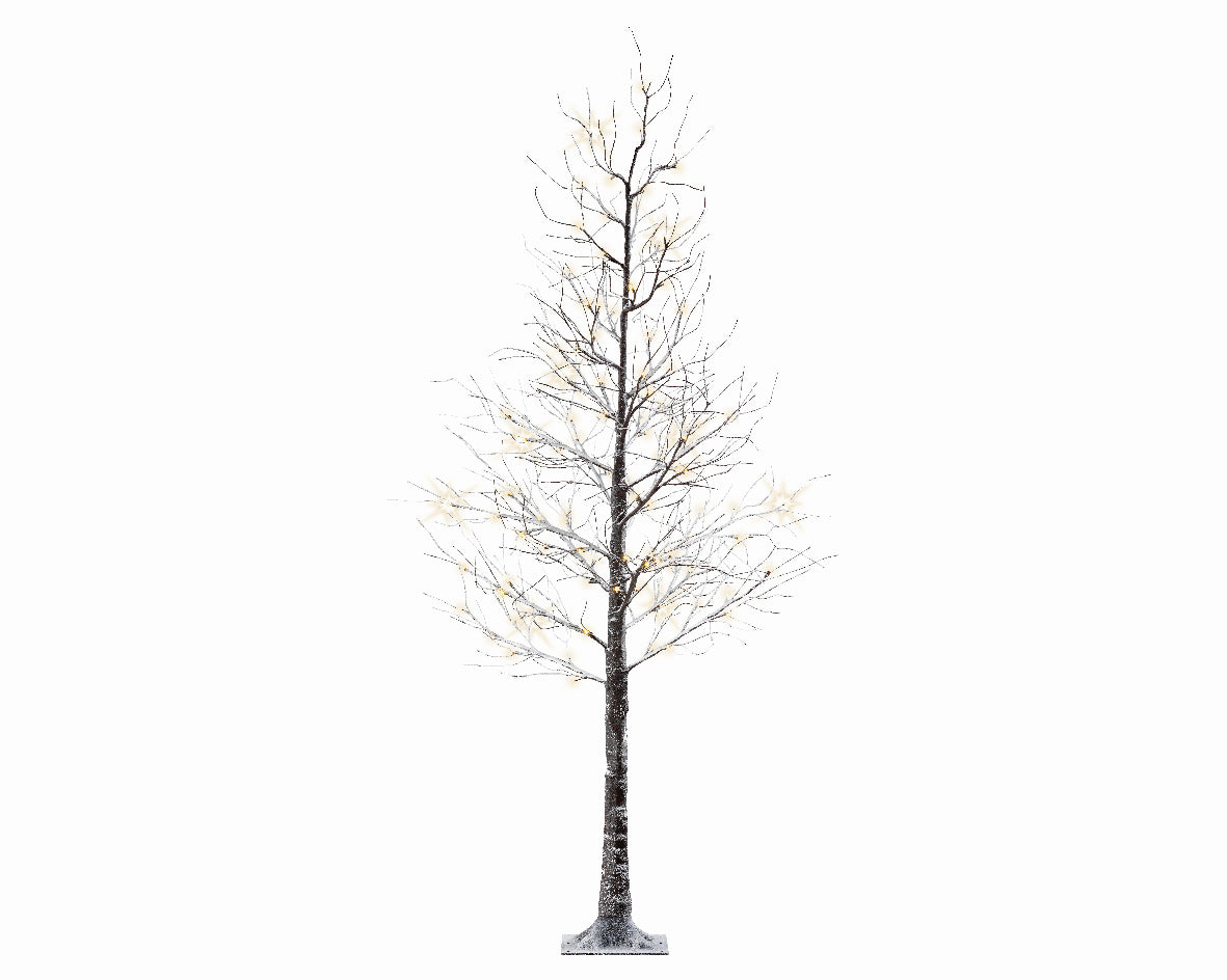 ABETE DI NATALE 120 LED 240CM MARRONE CON NEVE