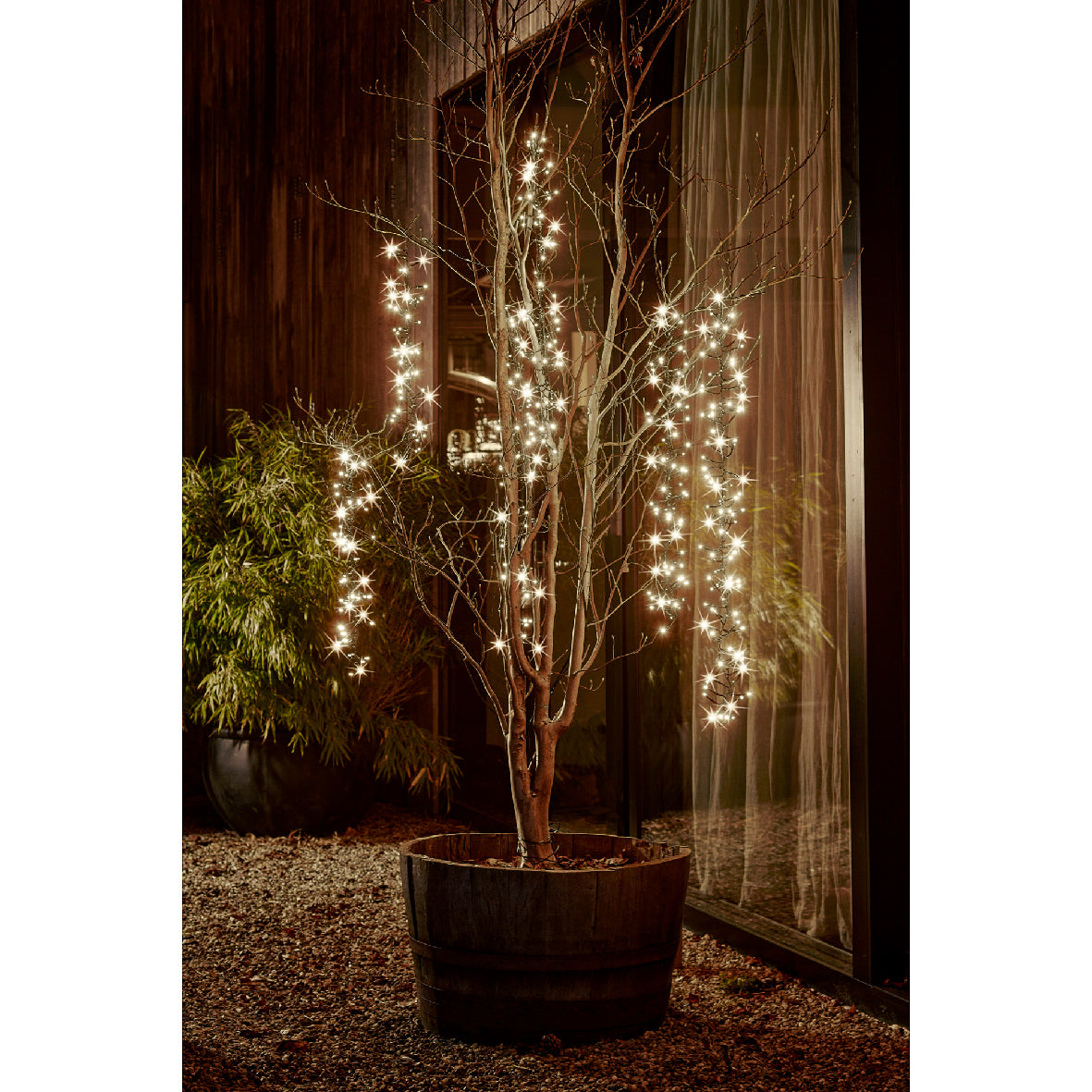 CASCATA 480 LED LUCE BIANCO CALDO 8 FUNZIONI