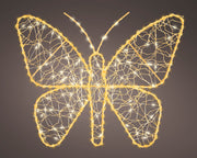 Farfalla micro LED in metallo 38 x 30 cm oro Peraga Christmas