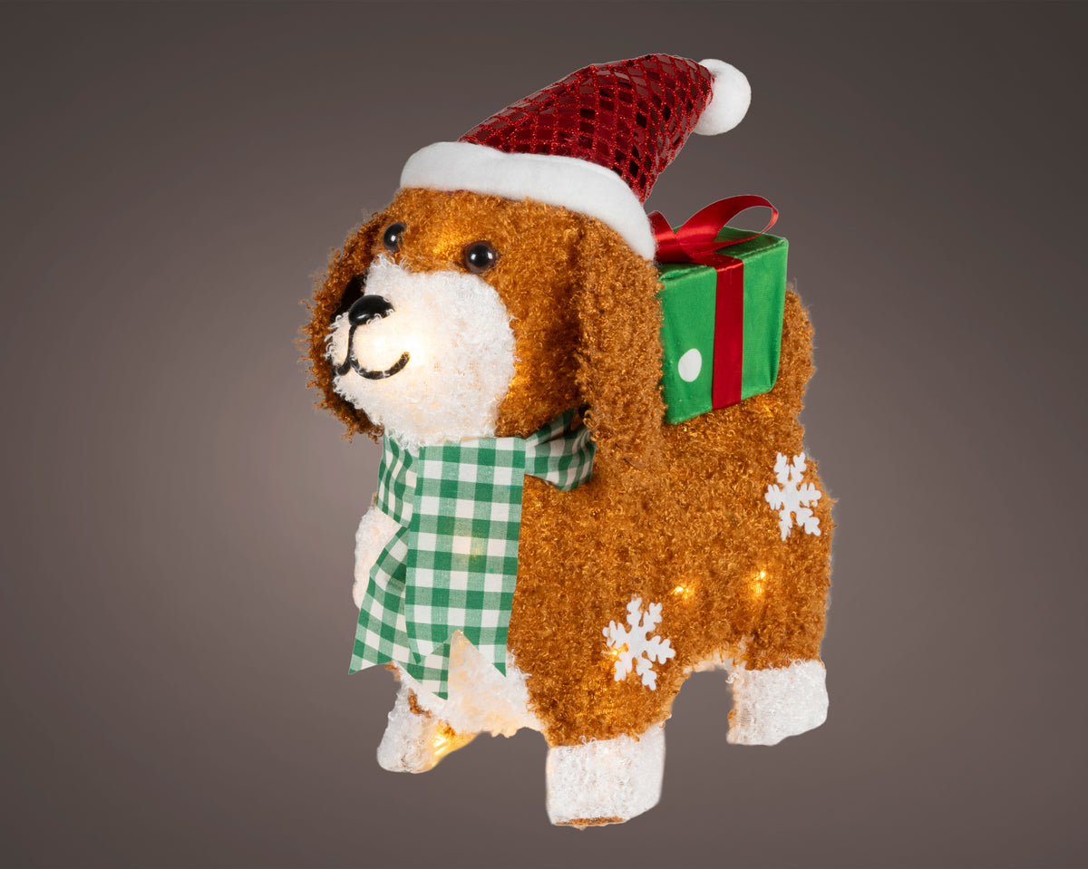 Cane LED in tessuto a batteria 13 x 35 x 35 cm multicolore Peraga Christmas