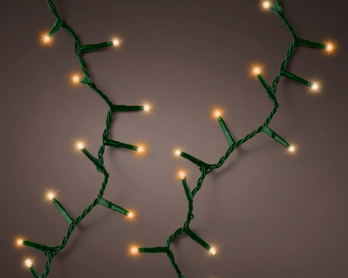 LUCI DI NATALE 1000 LED BIANCO CALDO 2250CM 8 GIOCHI DI LUCE
