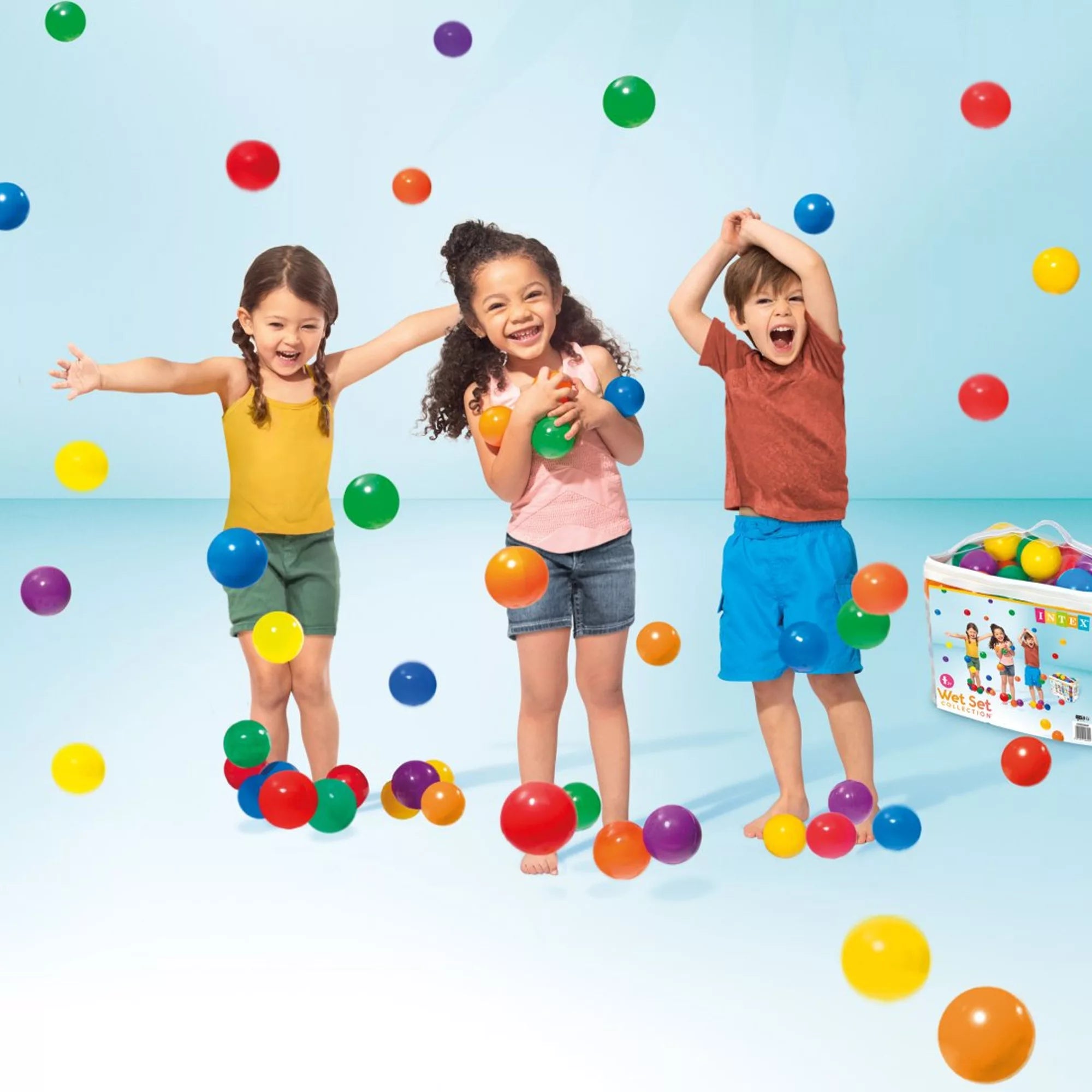 Lot de 100 balles multicolores Intex Fun Ballz de 8 cm de diamètre